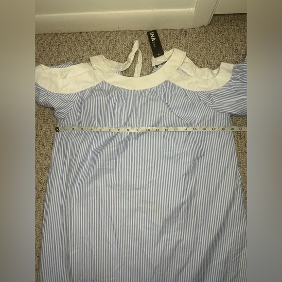 Ina Blue and White Striped Dress S NWT - Picture 5 of 5
